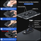 WSKEN for Samsung Galaxy S25 Edge Camera Lens Protector - Edge Thin Case Friendly, 9H Shatterproof Tempered Glass with Aluminum Metal Circle Camera Screen Protector Cover Accessories, Black