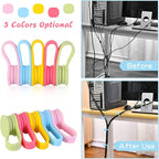 Viaky Magnetic Twist Ties 6-Pack, Multicolor Cable Clips Cord Organizers, Reusable Magnet Wrap Straps For Earphones, USB Cables, Bookmarks, Keychains – Macaron Colors