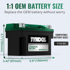 TYKOOL YTX9-BS -STD 240CCA Lithium LiFePO4 Motorcycle Battery,2X Cranking Amps,5X longer life,Powersports battery,for Scooter,ATV,UTV (Polaris 150cc),BMW (310cc,650cc,1000cc),Honda,Kawasaki