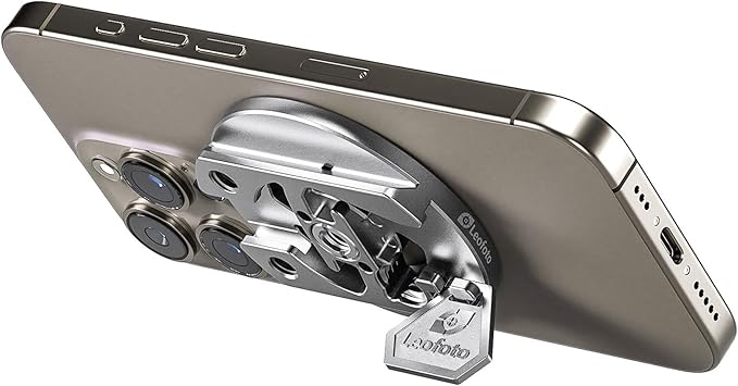 LEOFOTO PM-01 Magnetic Plate for Phones, Phone Stand with Hidden Tool, 1/4" and 3/8" Screw Hole, ARRI and Arca Compatible