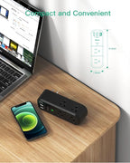 Surge Protector USB Outlet Extender with Rotating Plug, 6 AC Multi Plug Outlet and 3 USB Ports (1 USB C), 3-Sided Swivel Power Strip Outlet Splitter for Home, Dorm Room Essentials (2 Pack)