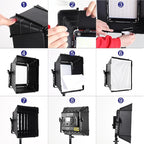 GVM Upgrade 800D RGB Video Light Kits with 2 Softboxes, Studio Lights with Bluetooth Control, 2 Packs Photography Lighting with 18 Lighting Scenes, led Panel Lights for Video Recording