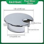 1 Pcs Desk Grommet 1-3/8" / 35 mm, Desk Cord Hole Cover, Cable Grommet Metal Zinc Alloy Materilal, Desk Hole Grommet for Home & Office Pc, Detachable Cable Cord Organizer-Bright Silver