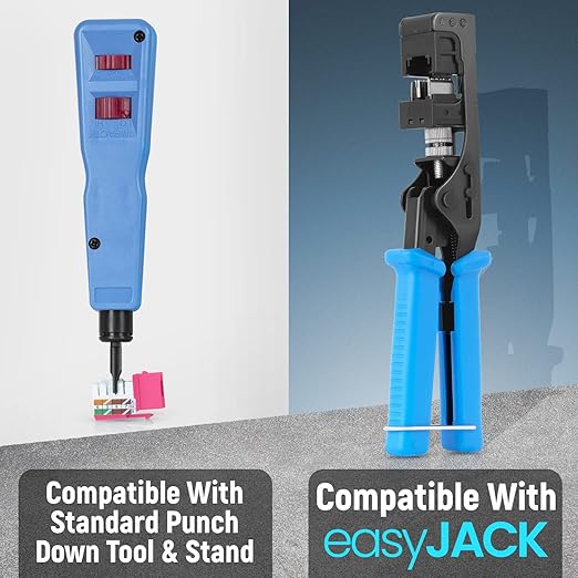 Everest 90° Angled RJ45 Cat6 Keystone Jacks 20-Pack in Pink - Slim Profile Female RJ45 Connectors - Cat 6 Keystone Jack - Compatible with 90° Angled Speed Termination Tool - easyJACK (B094WB91H3)