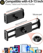 Urmust Tablet Holder Mount with Extendable Arm, Multi-Node Adjustable for 4.7-13" iPad Pro, Air, Galaxy Tab, Kindle Fire, Switch - Universal Tablet Stand for Bed, Desk & Work