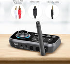Monster Bluetooth Transmitter & Receiver, 2-in-1 Bluetooth Audio Adapter, Stream to/from NonBluetooth Devices, Stream TV to 2 Headphones, 33 ft Range, Analog & Digital, TV USB Powered, 3.5mm Aux Port