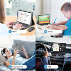Android Tablet with Keyboard, Android 14 Tablet, 12(6+6) GB+128GB, 1TB Expand, 2 in 1, Mouse, Stylus, 8000mAh Battery, 2.4G/5G WiFi, GPS, Silver Case