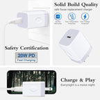 USB C Wall Charger,2Pack 20W USB C Block PD Fast Charger Type C Wall Adapter for iPhone 16 15 14 13 12 11 Pro Max,SE,8 7 6 Plus,iPad,Samsung Galaxy S24 S23 S22 S21 Ultra S20 A14 A15 A33,Pixel 9 8 7 6