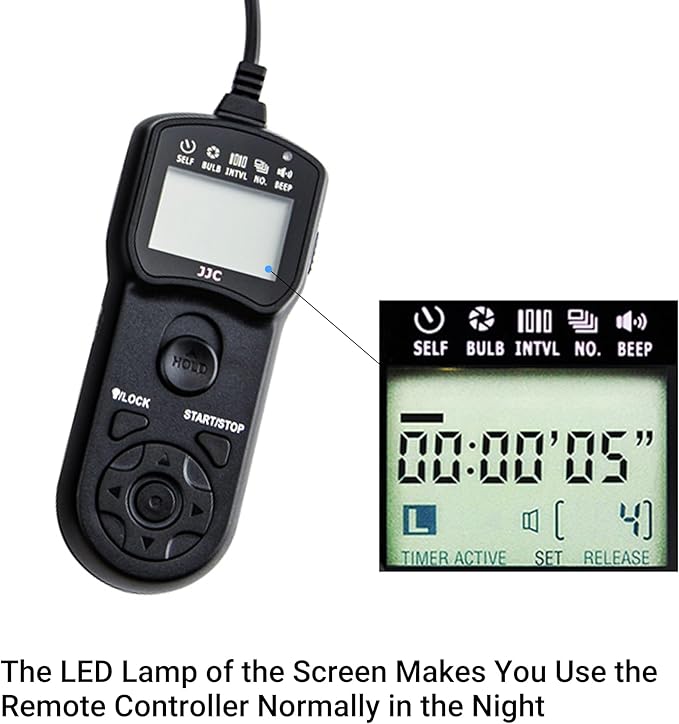 JJC Intervalometer Timer Remote Shutter Release Time Laspe for Panasonic G7 G9 II G85 GH7 GH6 GH5 GH5S GH4 S5 S1 S1R S1H GX8 GX7 FZ300 FZ1000 FZ2500 FZ200 FZ150 FZ100 FZ50 G6 G5 GH3 GH2 Camera & More