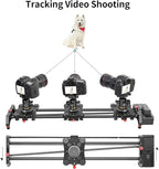 GVM Motorized Camera Slider,31" Wireless Carbon Fiber Dolly Rail Camera Slider with APP Control, Motorized Time Lapse and Video Shot Follow Focus Shot and 120 Degree Panoramic Shooting
