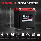 YTX14-BS/YTX14H/GYZ16H Lithium 12.8V 8Ah 480CCA LiFePO4 Motorcycle Battery, Fits for Honda KTM Yamaha Harely, Fit Motorcycle, Scooter,ATV, UTV, Jet Ski, Tractor,Riding Lawn Mower