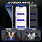 SMARTDEVIL 2+2Pack Privacy Screen Protector for iPhone 14 Plus with Camera Lens Protector,Shatterproof Tempered Glass [True 28°Anti Spy][9H Hardness][Automatic Dust-Elimination Install][Bubble Free]