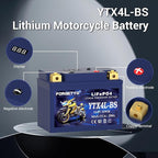 YTX4L-BS Lithium Motorcycle Battery, ATV Battery 12V 2.5AH 250CCA Compatible with Scooter, Snowmobile, Jet Ski, Scooter, PWC & More