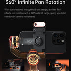 Hohem iSteady M7 Gimbal Stabilizer for Smartphone, 3-Axis Phone Gimbal, Gimbal Stabilizer for iPhone & Android, AI Tracking Sensor with Fill Light, 1.4" Detachable Touchscreen Remote Control