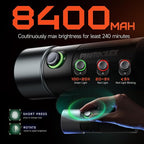 PHOTOOLEX 4 Colors Photography Flashlight, 8400mAh Power Portable Spotlight for Photography, LED Flashlight Aluminum Alloy Light for Video Recording & Vlogging, Sunset Light Rechargeable Flashlights