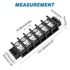 GLOSO Marine Terminal Blocks TBD Double Row Stainless 10-22 AWG Cu, 30A/600V- 1 Pack, 6 Poles