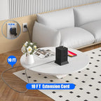 Power Strip Tower with Multiple Outlets, 10 Ft Extension Cord Flat Plug with 12 AC Outlets 4 USB Ports (2 USB C), Power Tower Surge Protector with Individual Switches for Home Office Dorm Room, Black