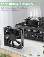 80mm x 25mm USB Fan 2 Packs 5V Small Computer Case Fan with Speed Control for CPU Xbox PlayStation Router Entertainment Cabinet 3D Printer