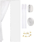 Magnetic Screen Door - Self Sealing, Heavy Duty, Hands Free Mesh Partition Keeps Bugs Out Let Breeze in- Pet and Kid Friendly - Keep Open Feature (White, Fit Door Size 36 x 78 Inch)