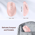 TECKNET Wireless Mouse, 2.4G Ergonomic Optical Mouse, Computer Mouse for Laptop, PC, Computer, Chromebook, Notebook, 6 Buttons, 24 Months Battery Life, 4000 DPI, 6 Adjustment Levels