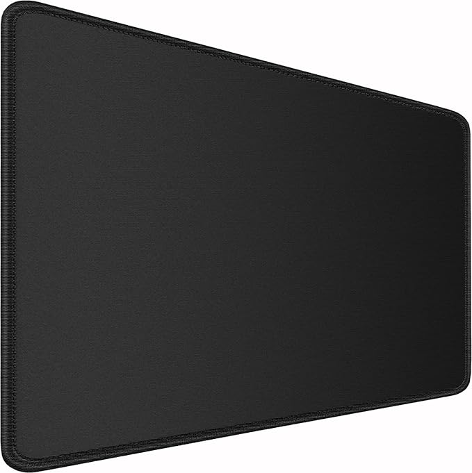 Large Extended Gaming Mouse Pad, Water Resist Non-Slip Mousepad Rubber Base Long Desk Mouse Pad with Stitched Edges, Computer Keyboard Mouse Mat for Gaming, Office & Home, 31.5 x 11.7 in, Black