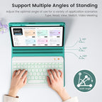 BLUTLOTUS for iPad 11th A16 10th Generation Case with Keyboard - 7 Colors Backlit Wireless Detachable Folio Keyboard Cover with Pencil Holder for iPad 11 inch A16 2025 10th Gen 10.9 Inch 2022 (Teal)