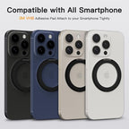 COOLQO 4Pcs 360 Spin Cell Grip Ring Phone Stand [Upgrade Gear Hinge Stress Anxiety Relief] Magnetic Holders for Your car Accessories Desk Mount Compatible with iPhone All Smartphones, Black