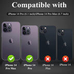 YWXTW Designed for iPhone 14 Pro Max Camera Lens Protector, for iPhone 14 Pro Camera Lens Protector, Individual Metal Anti Scratch HD Clear Case Friendly Tempered Glass Camera Cover, 1 Set (Graphite/Black)