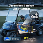 48V 100Ah Lithium Battery for Golf Cart, Built-in Bluetooth & 200A BMS & Mobile Monitor, 48Volt 15000+ Deep Cycles LiFePO4 Lithium Batterys, Range of 60 Miles 600A Peak Current for Golf Cart