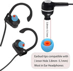 Silicone Earbud Replacement Tips for Most In-Ear Earbuds (Inner Hole 3.8-5.1mm) - 9 Pairs (S, M, L)
