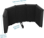 Moukey Microphone Insulation Sound Insulation Sound Shield Isolation, 5 Sides Microphone Sound-Absorbing Foam Reflector for Recording Studio, Podcasts, Vocals and Broadcasting