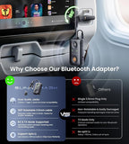 Unique Design Bluetooth 5.4 Transmitter Receiver with Qualcomm aptX Adaptive for Dual AirPods/Headphones, 3.5mm Aux Jack & USB C Bluetooth Adapter for Airplane/TV/PS5/Gym/Phone/Tablet/Car(for Flight)