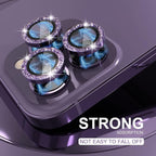 Choiche [3+1 for iPhone 14 Pro/iPhone 14 Pro Max Camera Lens Protector Bling, 9H Tempered Glass Camera Cover Screen Protector Metal Ring Decoration Accessories (Glitter-Purple)