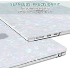 B BELK Compatible with MacBook Air 13 inch Case 2025 2024 2023 2022 M4 M3 M2 A3240 A3113 A2681, Plastic Laptop Hard Shell +Keyboard Cover +Screen Protector for MacBook Air 13.6 inch Case, Shiny Pearl