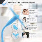 Mini USB Fan, Portable Pocket Fan USB-A Powered Little Cooler, Quiet Operation, for Home Office Car Outdoor Travel- 4 Pack (Blue)