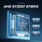 Reatan A8 Mini PC AMD Ryzen 7 8745H 32GB RAM DDR5 1TB SSD (3 Year After-Sale Support) 8C/16T，up to 8K Quad-Screen Displays, WiFi 6E, OCuLink Mini Computers for Gaming Home Theater Office Business