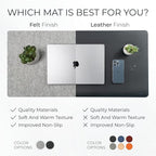 Nordik Large Felt Desk Mat - Marle - 35 x 17 inch - Full Desk Keyboard Mat - Keyboard and Mouse Pad - Large Desktop Felt Pad