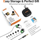 Vibes 202 Wired Earbuds - HiFi in Ear Monitor Headphones – Professional Noise-Isolating Ear Buds - Clear Sound, Deep Bass & Comfort-Fit IEM Earphones - MMCX to 3.5mm, Silver Plated Cord, Carrying Case