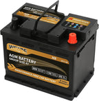 Weize Platinum AGM Battery BCI Group 47-12v 60ah H5 Size 47 Automotive Battery, 100RC, 680CCA, 36 Months Warranty, Dimensions 9.52" L x 6.89" W x 7.48" H