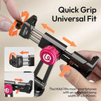 ULANZI MA61 Metal Phone Tripod Mount with Cold Shoe, 360° Adjustable Hot Shoe Camera Phone Mount for iPhone 16 15 14 Pro Max, Samsung Galaxy, Aluminum Alloy Clamp for Vlogging, Live Streaming, Video