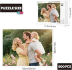 Custom Puzzles from Photos, Personalized Natural Wood Puzzle with 120/200/300/500/1000 Pieces, Customized Jigsaw Create Timeless Memories for Adults, Family, Father's Day, Lover, Pet