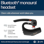 POLY Voyager Legend 50 UC Bluetooth Headset with Charging Case - 4 Noise-Canceling Mics, AI NoiseBlockAI & WindSmart Tech - Bluetooth Headphones with Mic, Smart Call Controls, All-Day Comfort