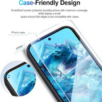 SMARTDEVIL [3+3 Pack Screen Protector For Google Pixel 8 Pro With Camera Lens Protector, FingerPrint Reader Compatible, Clear 9H Tempered Glass Film, Fast & Easy Installation, Alignment Frame