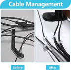 100PCS Cable Clips, Adhesive Wire Clips Organizer Cord Clips Management, Cable Staples Outdoor Strong for Wall, Desk, Christmas Lights, String Lights, TV PC Ethernet Cable, Clear Large