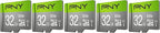 PNY 128GB & 32GB Elite Class 10 U1 microSDXC & microSDHC Card 2-Pack & 5-Pack Bundle