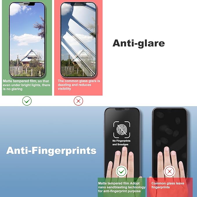 2 Pack Matte Screen Protector for iPhone 11 and iPhon XR 6.1-Inch Auto Dust Removal, No Bubbles, Tempered Glass Film, Easy Installation