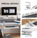 AX WABER Keyboard Tray Under Desk Pull Out with Extra Sturdy C Clamp Mount System, 27.3 (32.5 inch Including Clamps) x 11 Inch Slide-Out Platform Computer Drawer for Typing White AX01WW01