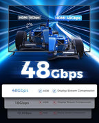 Short HDMI Cable 1.5FT/0.5M - 8K High Speed HDMI Cable,48Gbps,8K 60hz,4K 120hz,Braided,eARC - Compatible for HDTV,PS5,PS4,Blu-ray