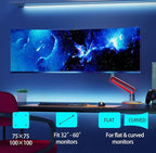 RGB Gaming Monitor-arm for Flat/Ultrawide/Curved Monitors 32 to 60 inch, Heavy Duty Stand Load up to 20 kg, VESA 75/100 mm Monitor-Mount L60