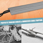 Floor Cord Cover Self Adhesive Cord Hider,3.3FT Cable Management, Extension Strip Protector for Wires, Prevent Cable Trips for Offices, Gyms, Exhibitions Cavity:0.3"(W) x 0.28"(H) Gray Wood